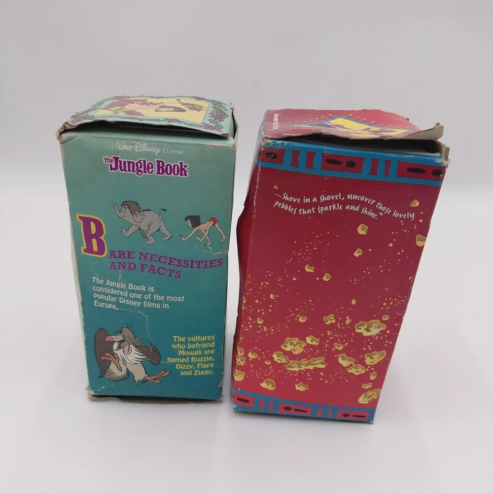 2 Vtg Disney Pocahontas & Jungle Book Burger King Boxes & Cup Lot Kids Collector